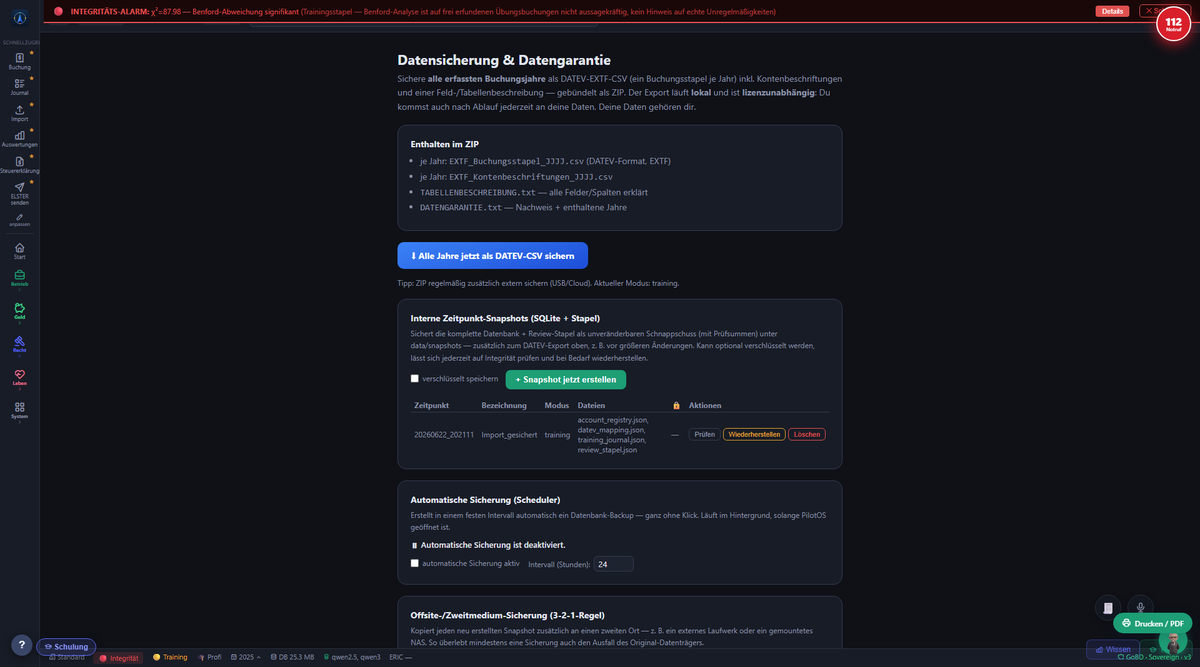 Datensicherung & Backup in PilotOS
